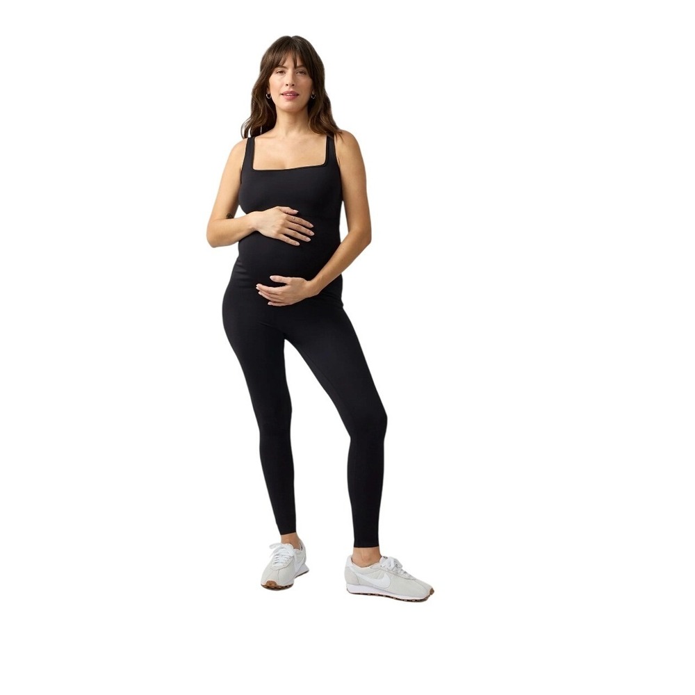 Isabel by Ingrid & Isabel Women XS Black Maternity Active Jumpsuit Unitard NEW‎